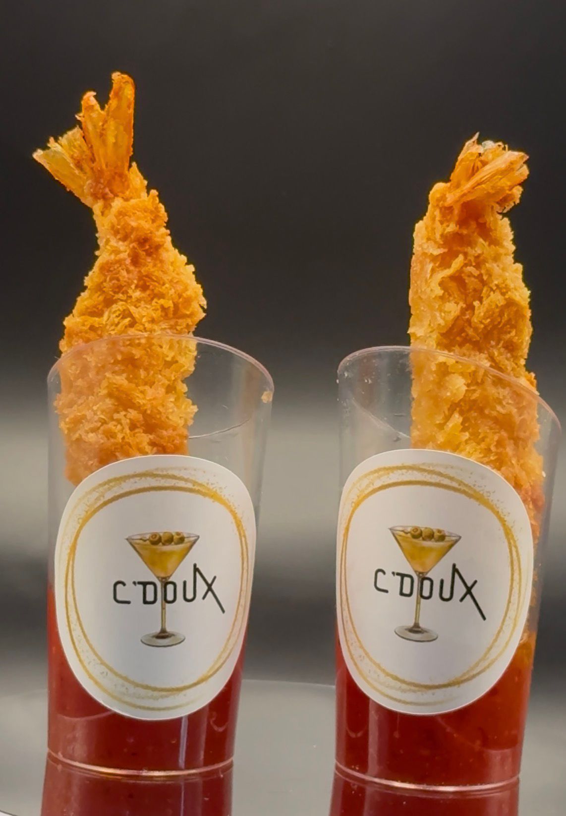 Verrines crevettes panées C'DOUX